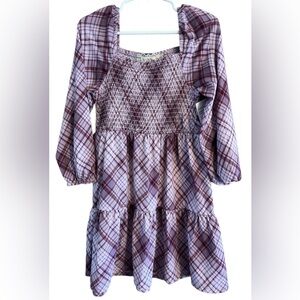 Girl's Btween with Smocked Tier Ruffled Design Dress